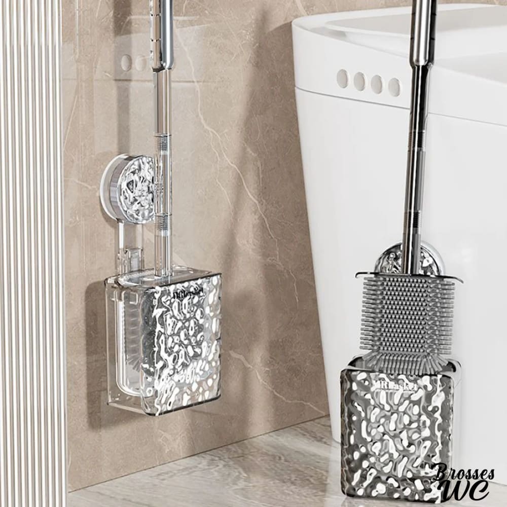 Brosse wc suspendue à ventouses pratiques