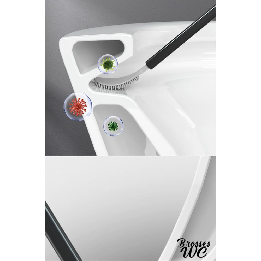 Brosse wc résine gris ou blanc élégante