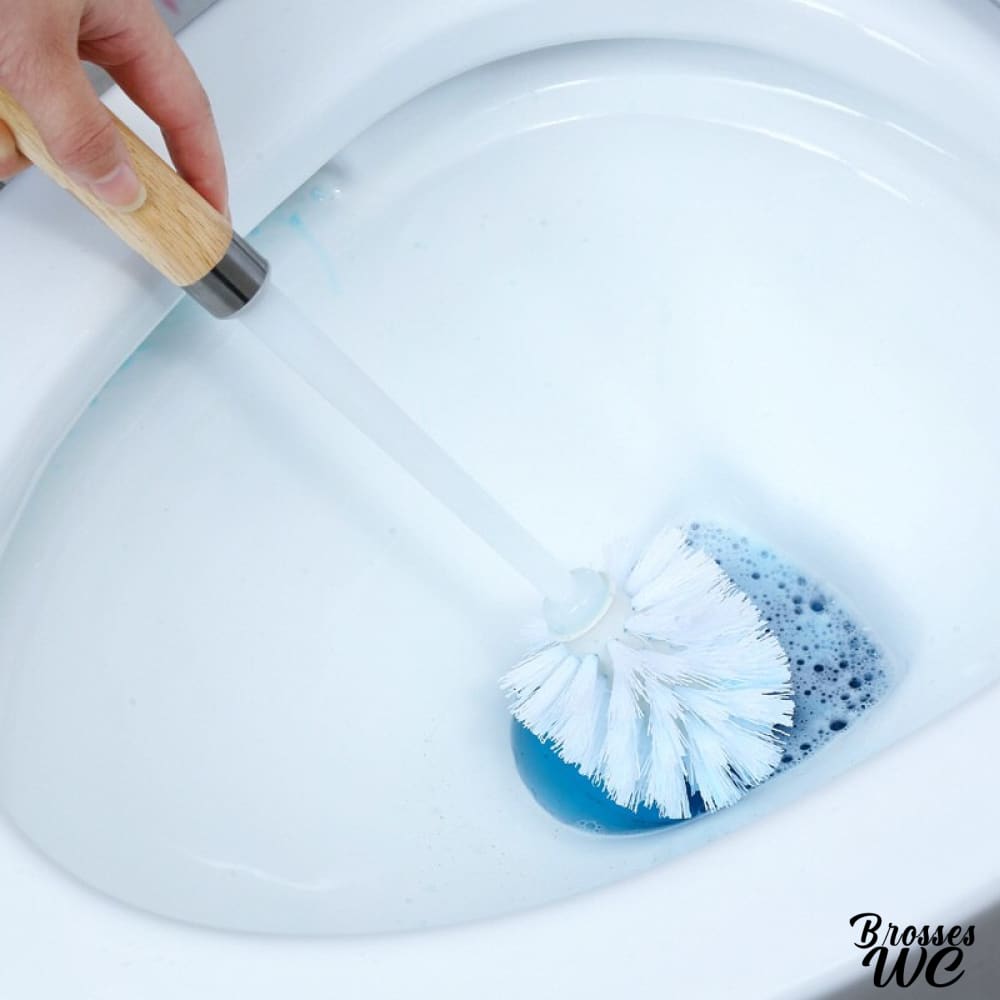 Brosse wc bois et blanc chaleureuse