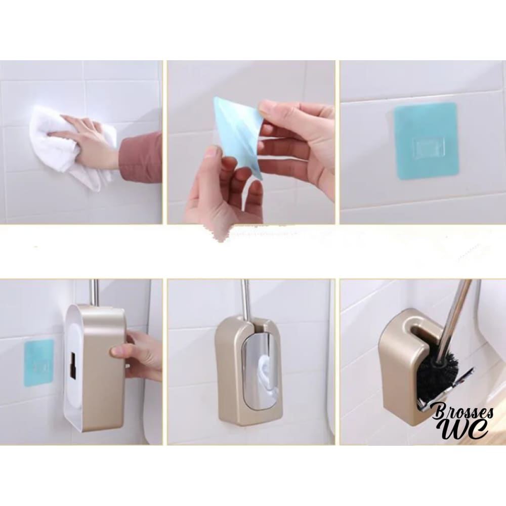 Brosse wc acier inoxydable rose délicat