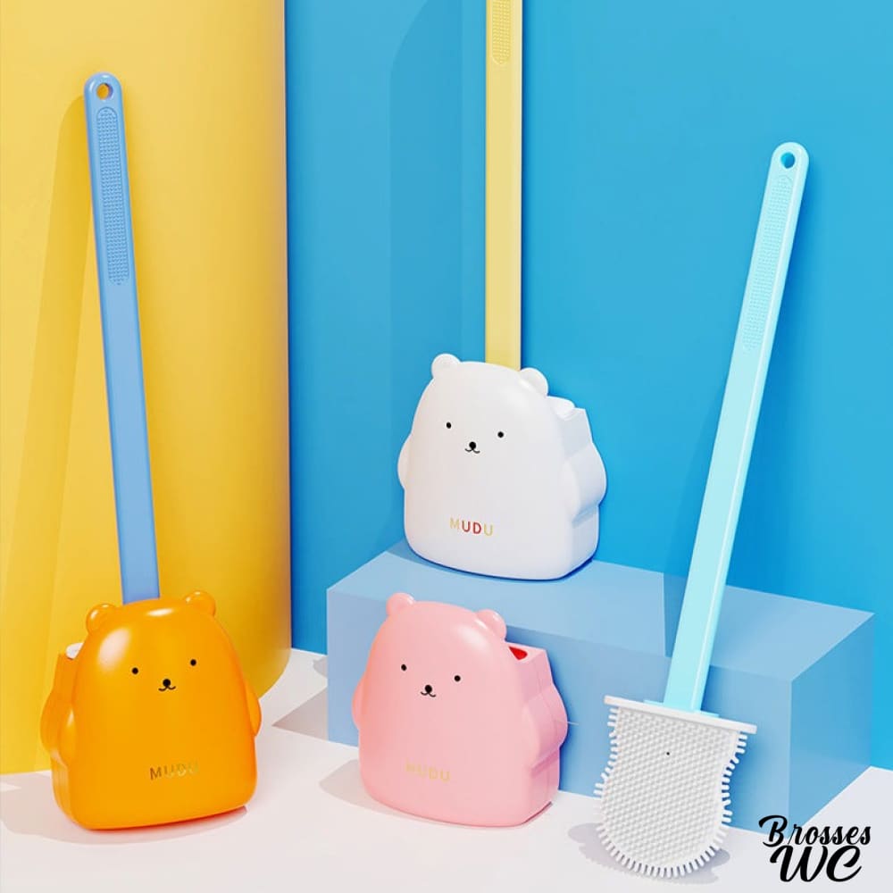 Brosse wc ours silicone doux