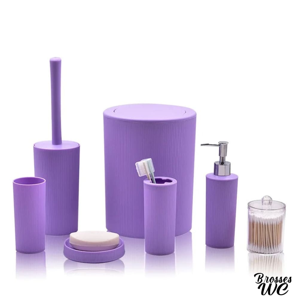 Ensemble salle de bain poubelle et brosse wc