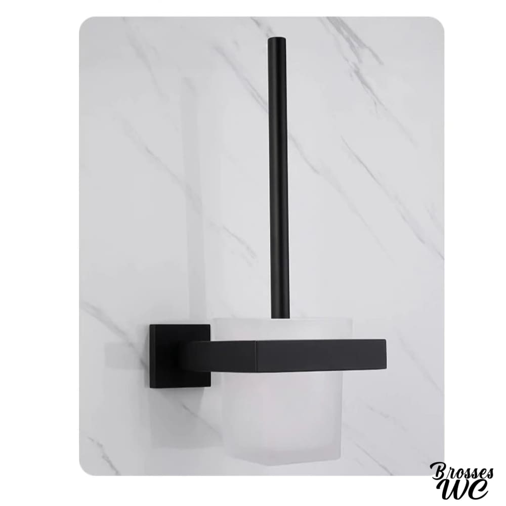 Porte-brosse wc inox et verre moderne