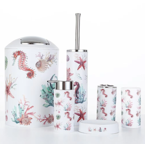 Ensemble brosse wc thème marin poétique