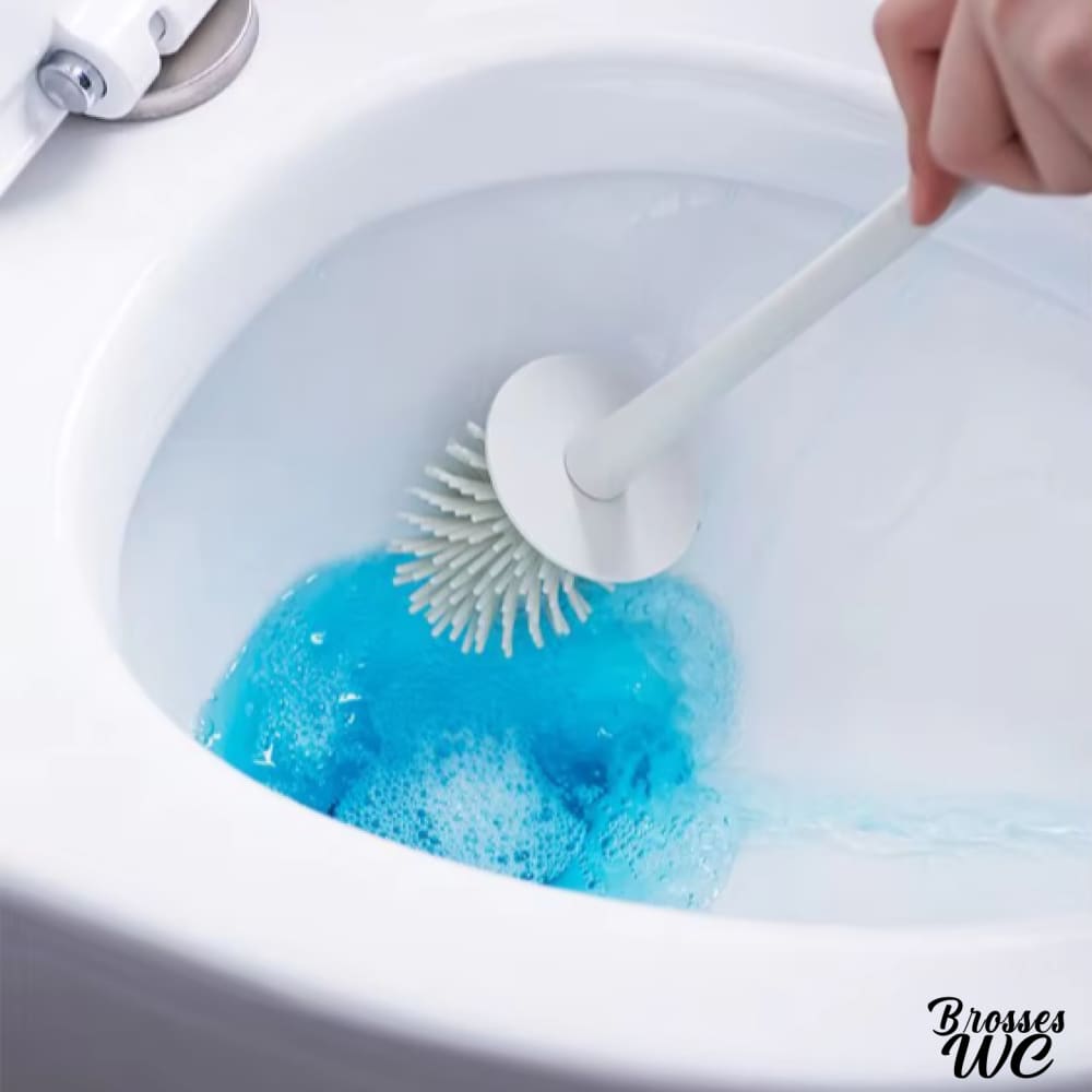 Brosse wc bleue éclatante