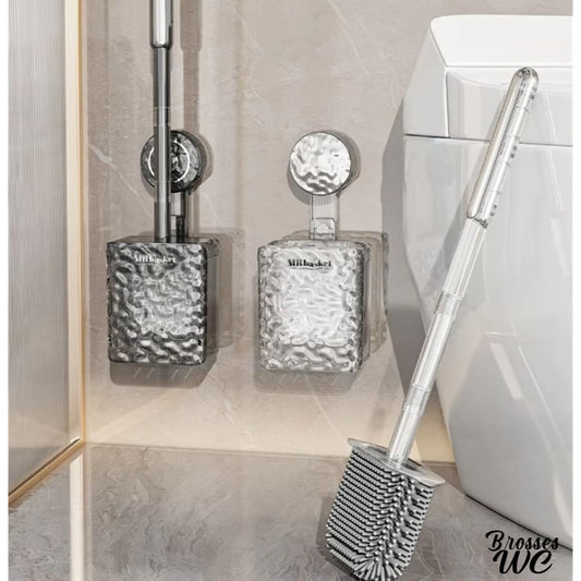 Brosse wc suspendue à ventouses pratiques