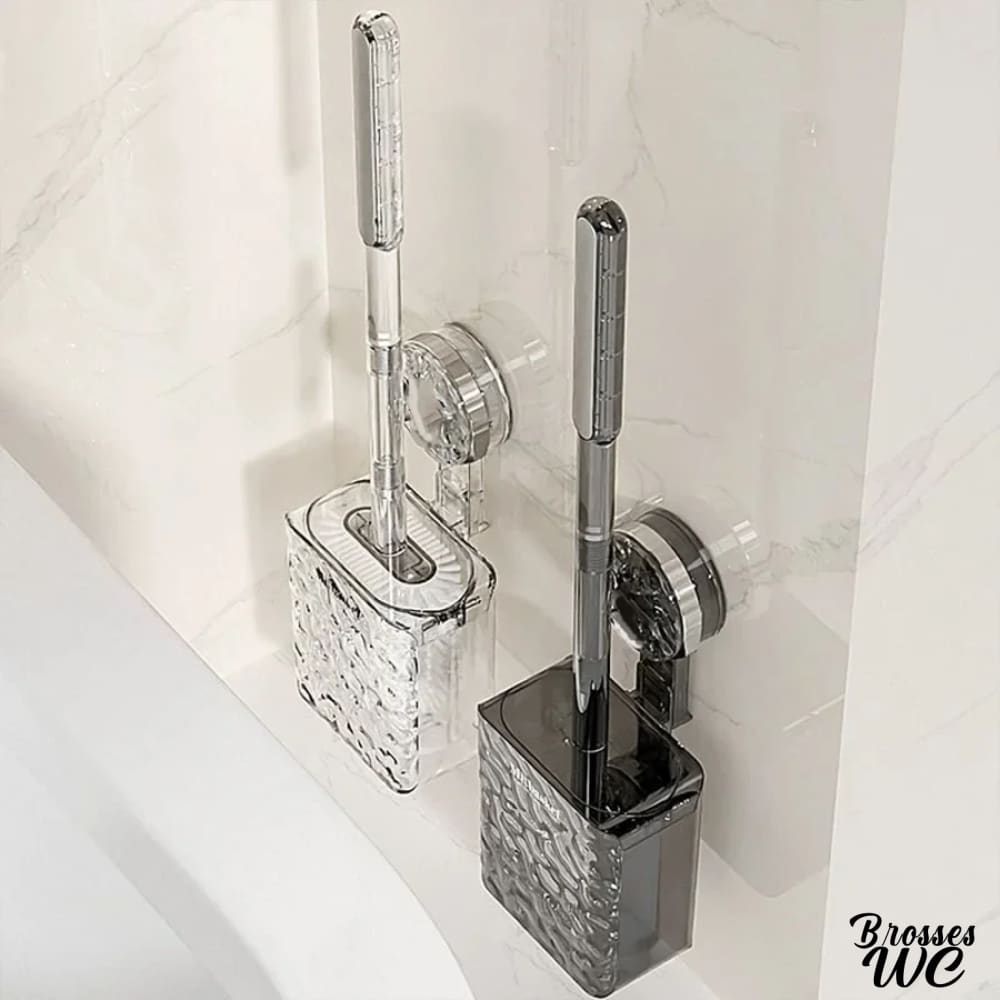Brosse wc suspendue à ventouses pratiques
