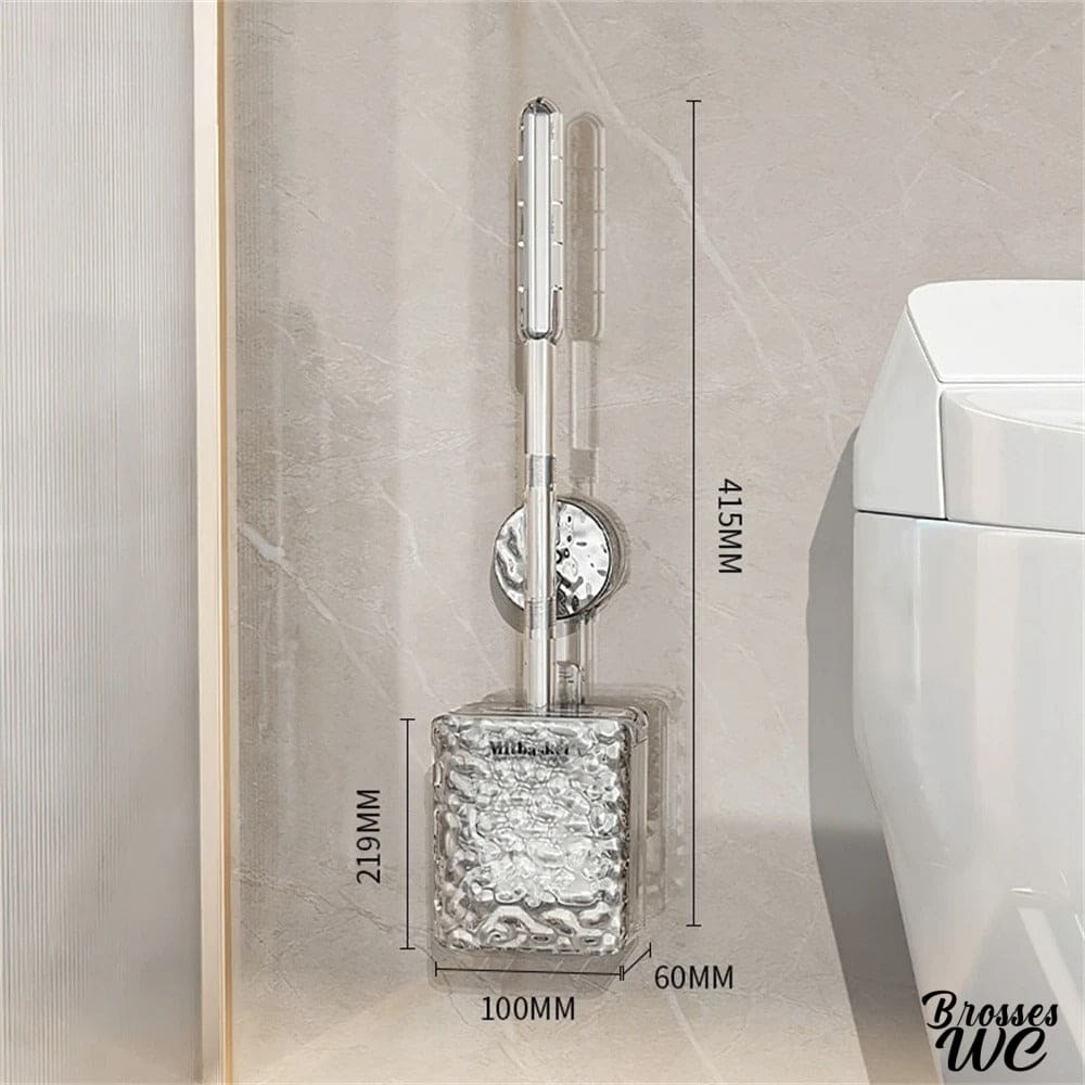 Brosse wc suspendue à ventouses pratiques