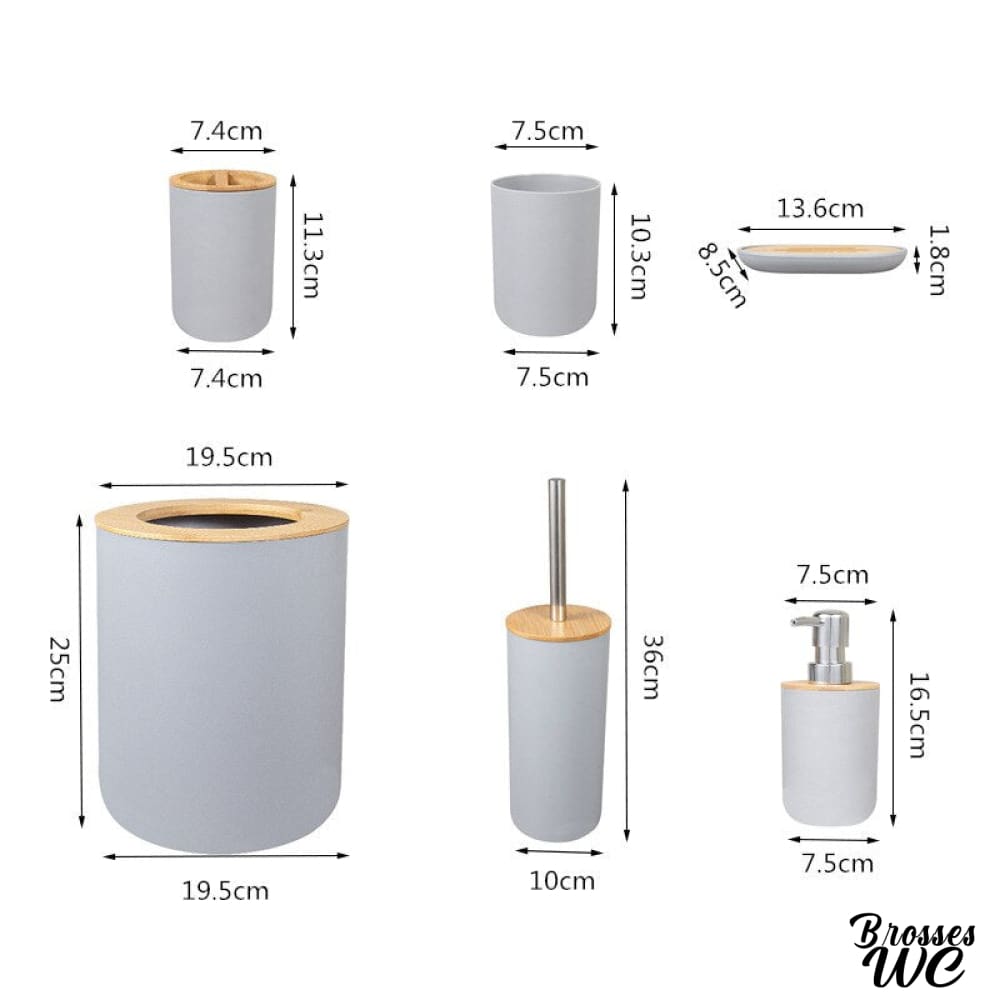 Brosse wc et poubelle bambou écologique