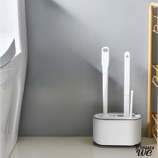 Brosse wc double brosse blanche robuste
