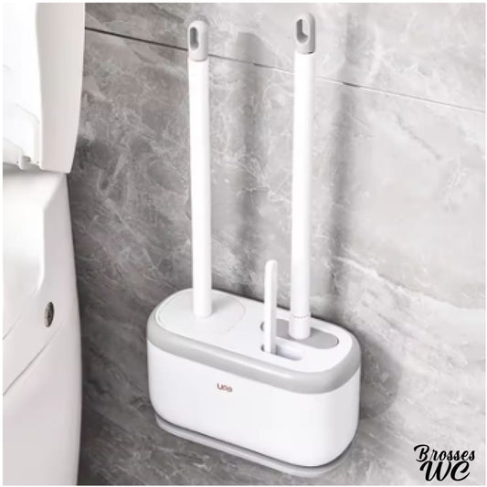 Brosse wc duo nettoyage polyvalent