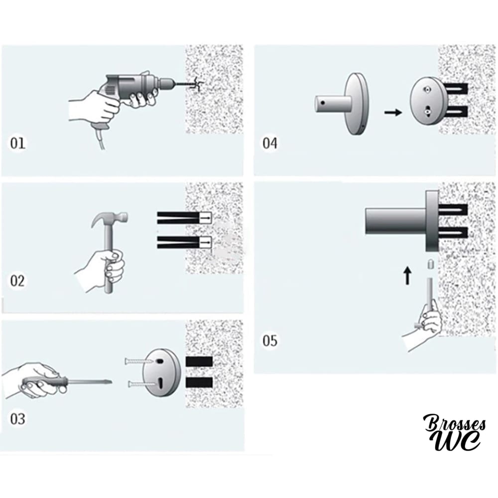 Brosse wc acier inoxydable robuste