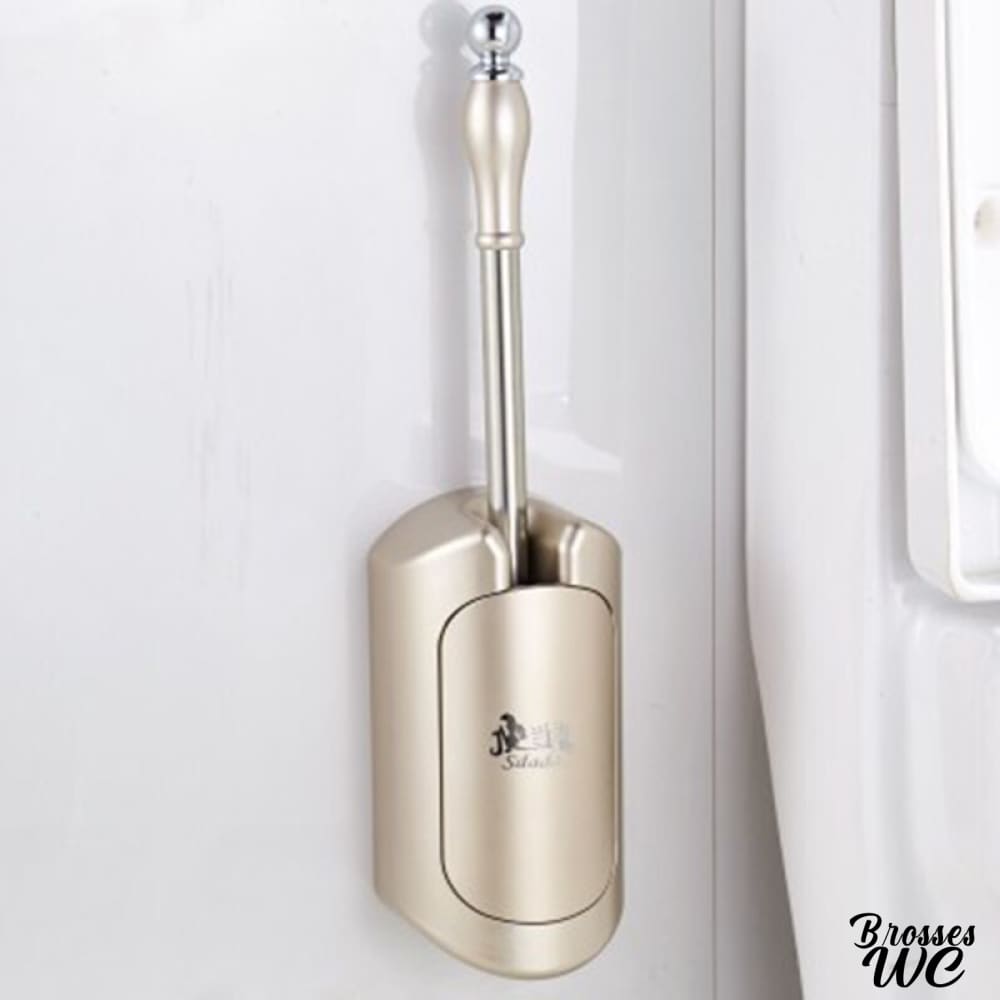Brosse wc argent basculante chic