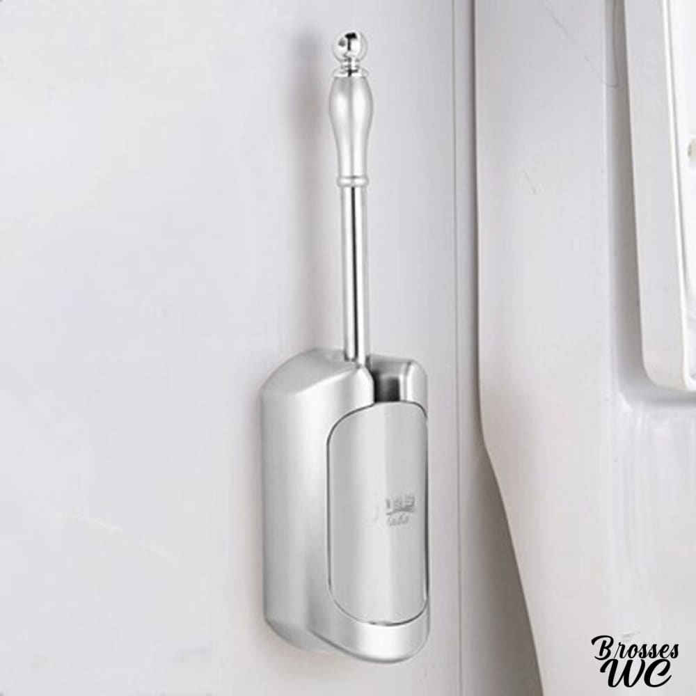 Brosse wc argent basculante chic