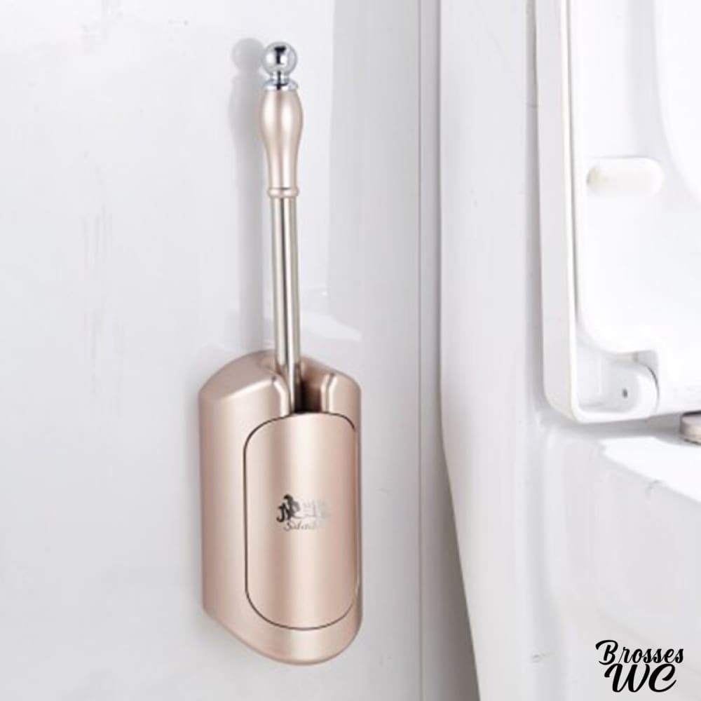 Brosse wc argent basculante chic