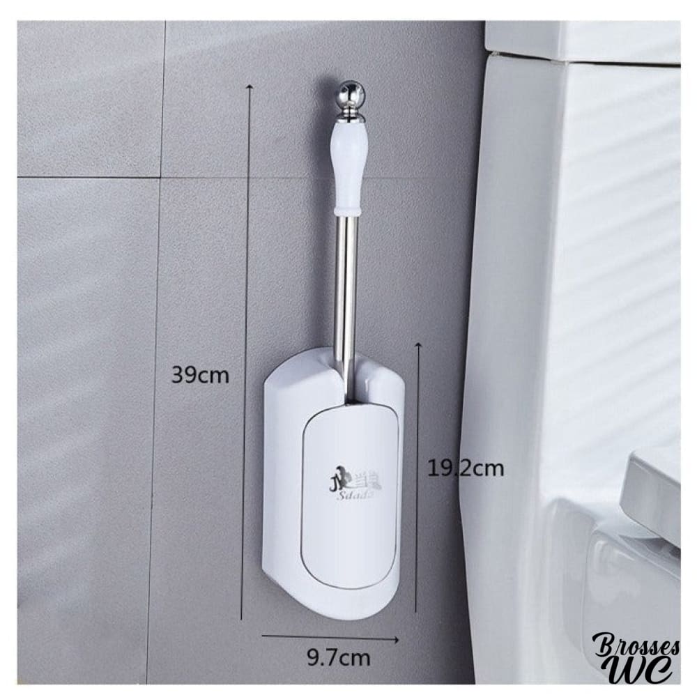 Brosse wc argent basculante chic