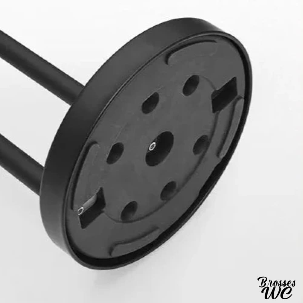 Brosse wc noir avec porte-rouleau intégré