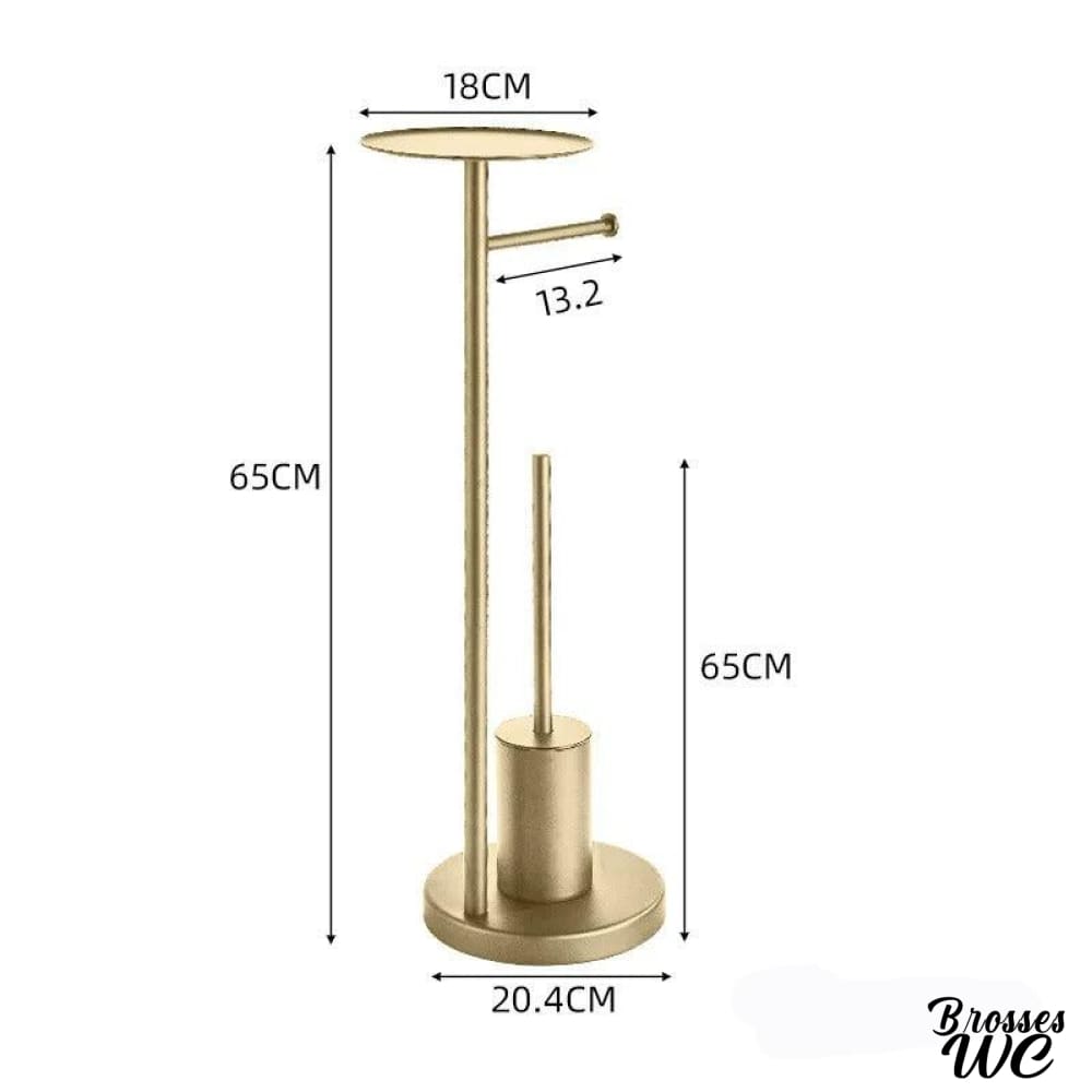 Brosse wc noir avec porte-rouleau intégré
