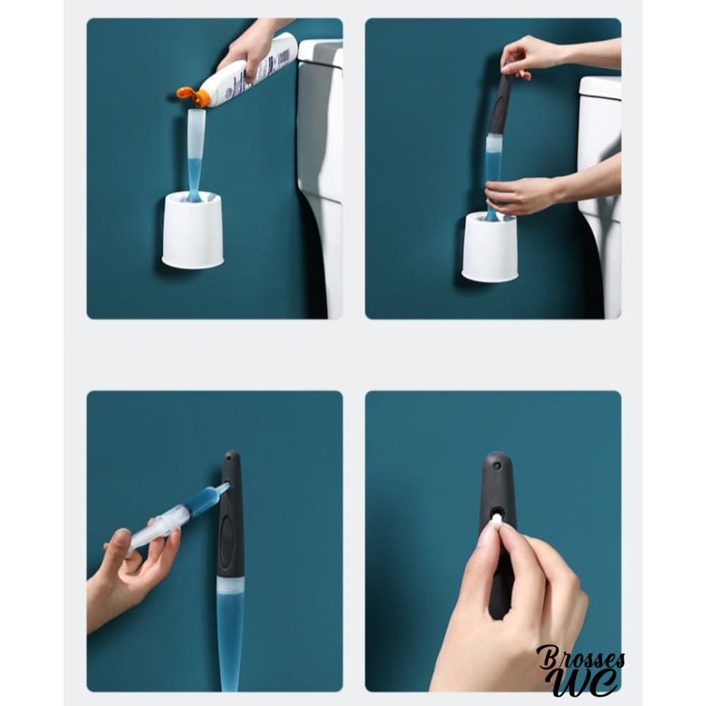Brosse wc avec réservoir nettoyant