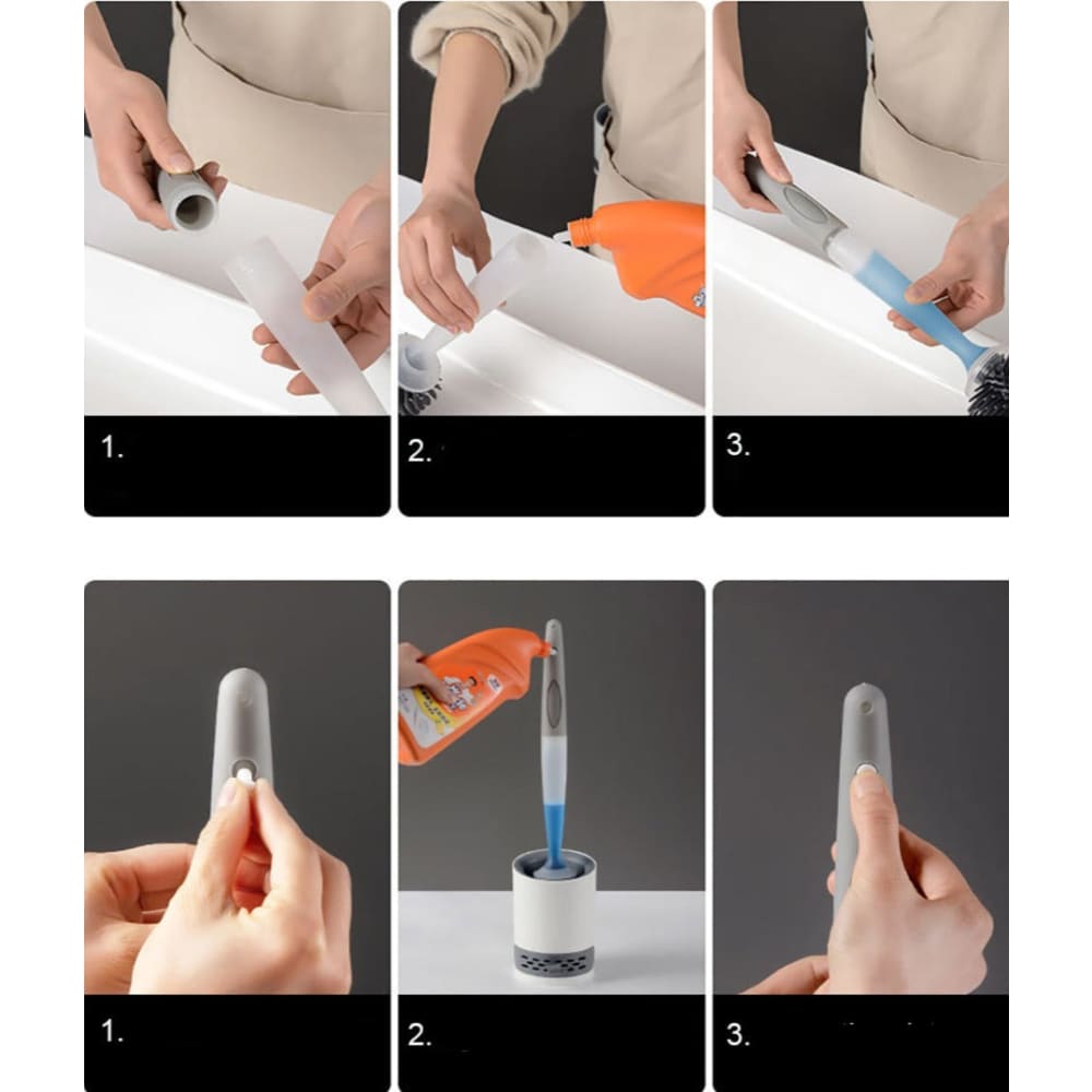 Brosse wc avec réservoir nettoyant intégré