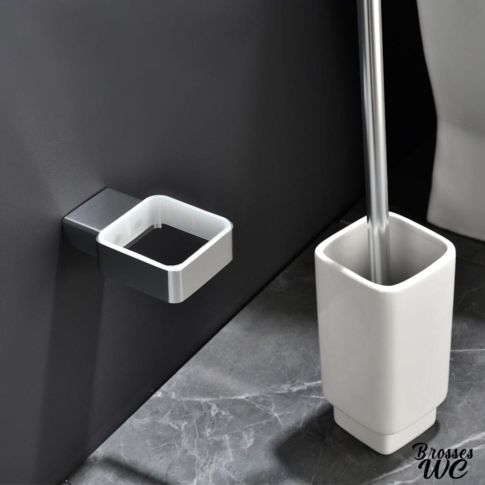 Brosse wc avec support céramique chic