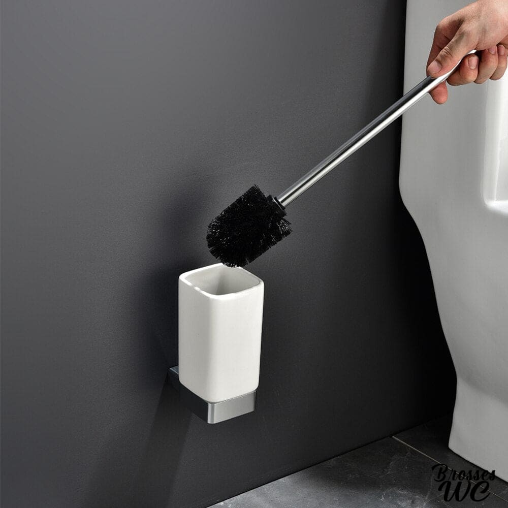 Brosse wc avec support céramique chic