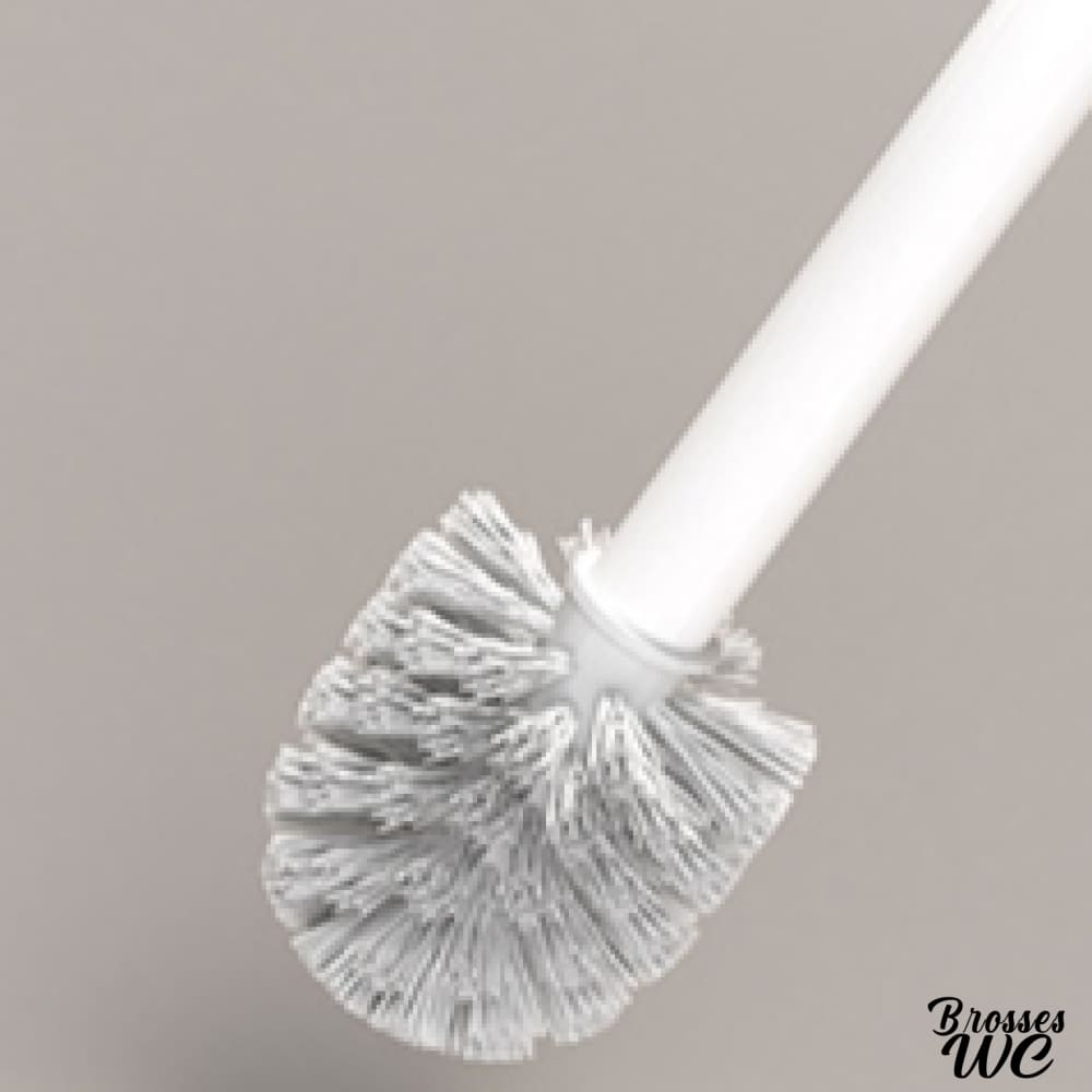 Brosse wc blanc et bois naturel