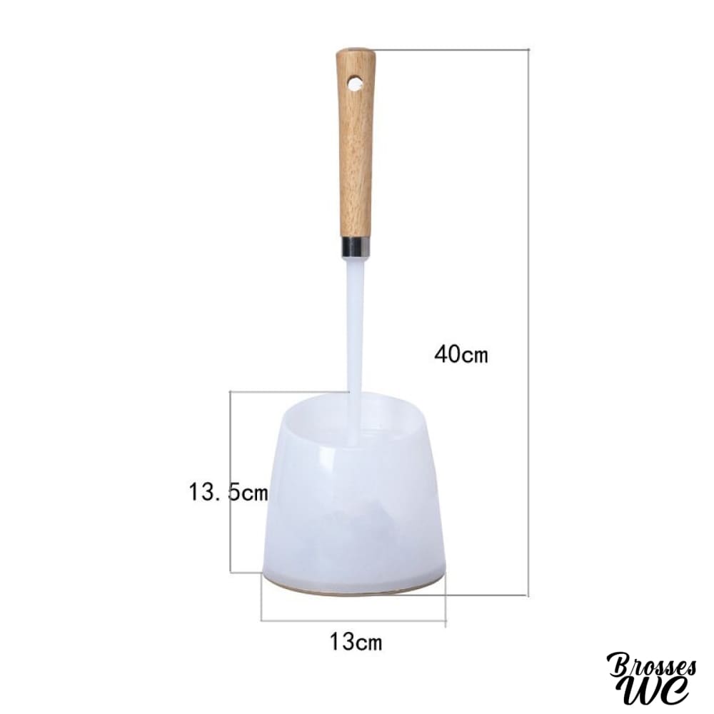 Brosse wc bois et blanc chaleureuse