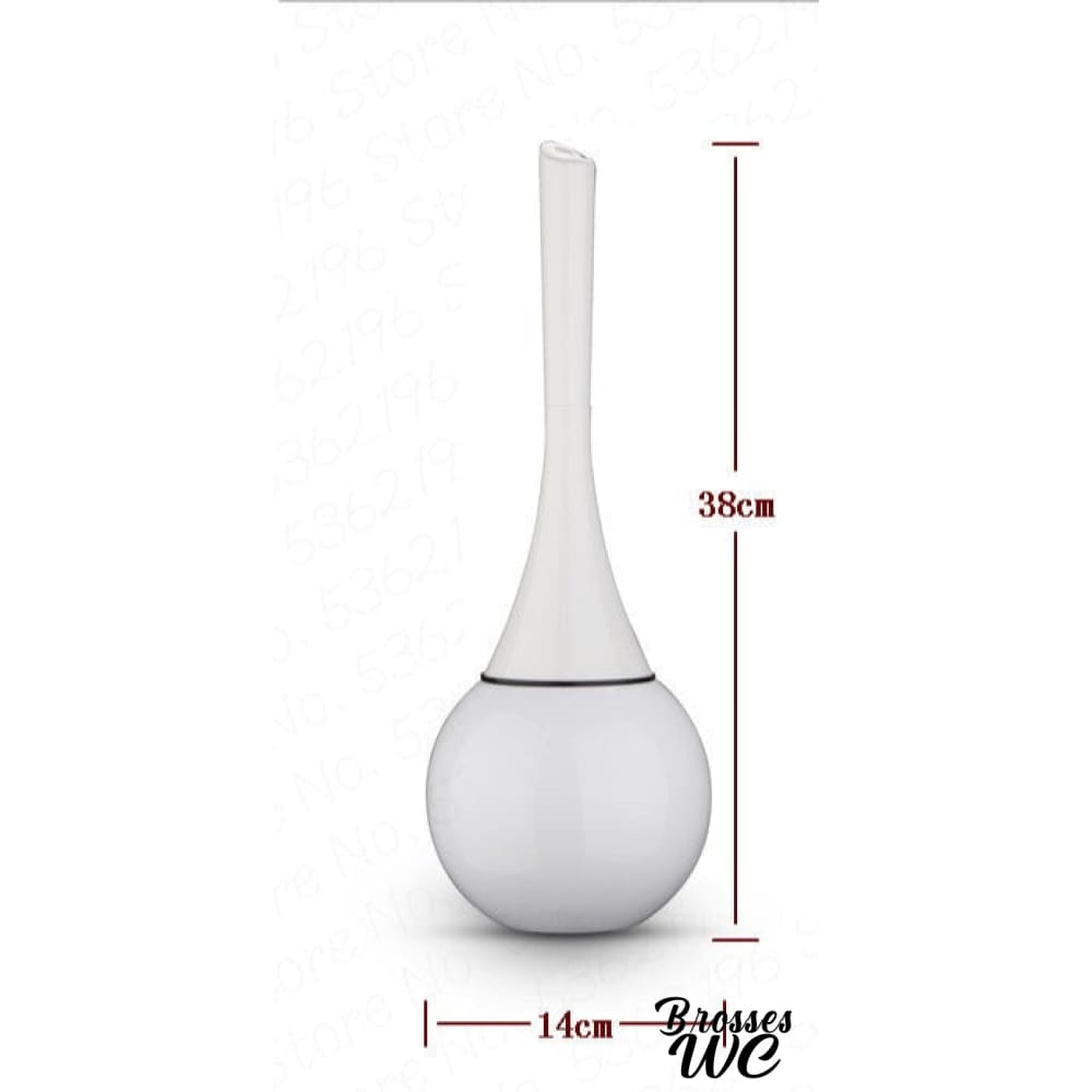 Brosse wc blanc bois céramique chic