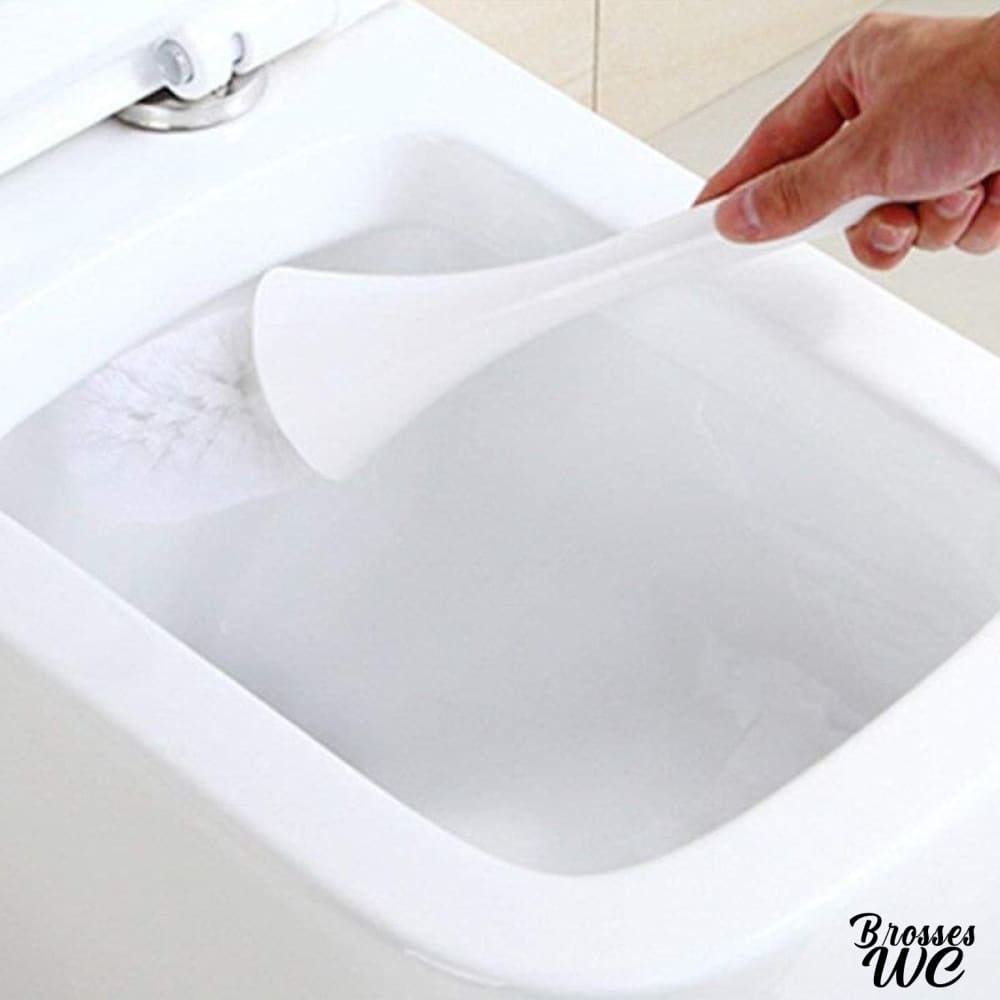 Brosse wc blanc bois céramique chic