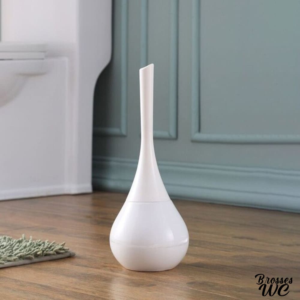 Brosse wc blanc bois céramique chic