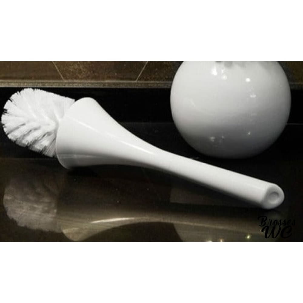 Brosse wc blanc bois céramique chic