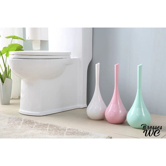 Brosse wc blanc bois céramique chic