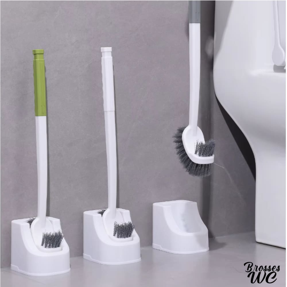 Brosse wc double tête avec support