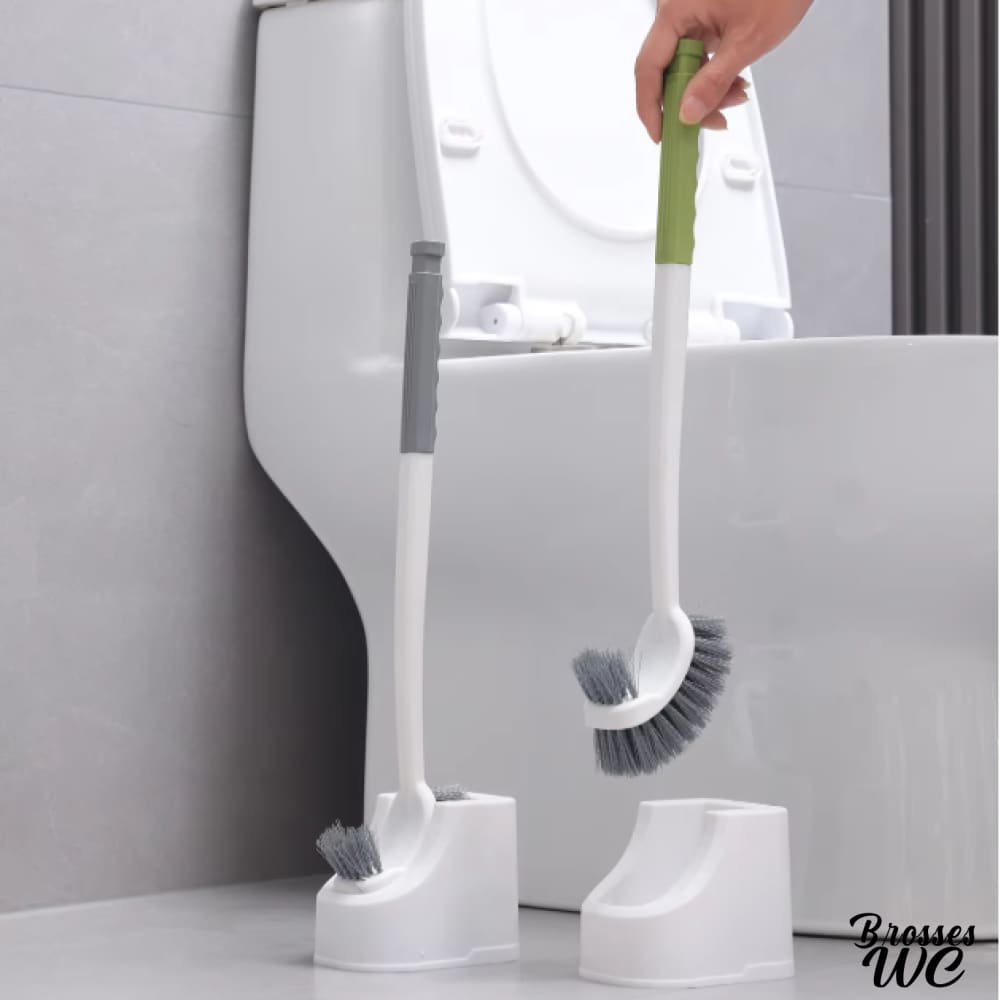 Brosse wc double tête avec support