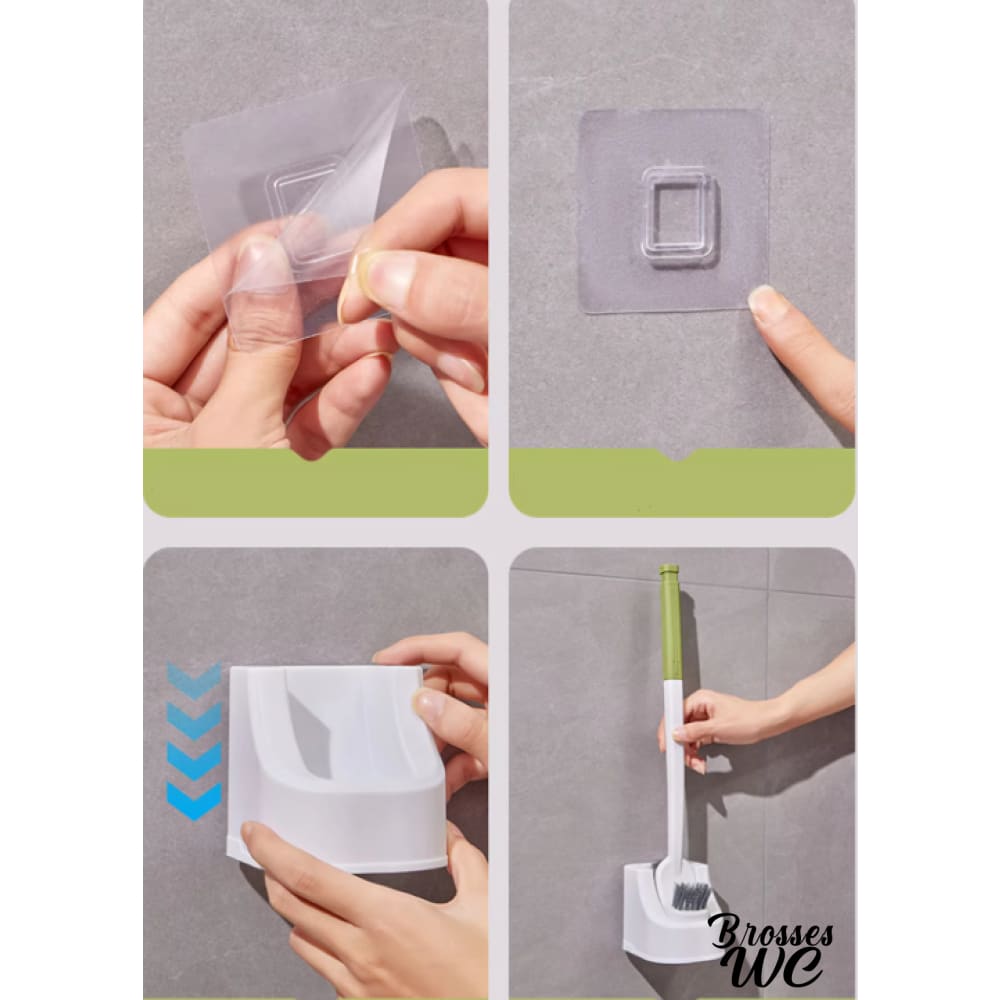Brosse wc double tête avec support