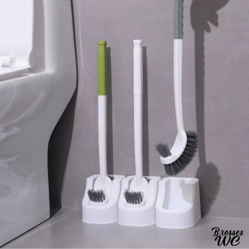 Brosse wc double tête avec support