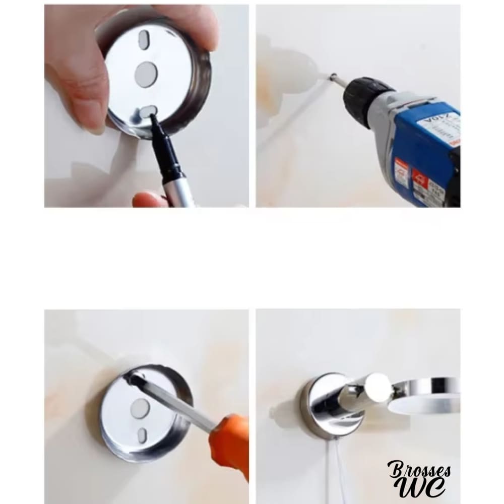 Brosse wc acier brillant robuste
