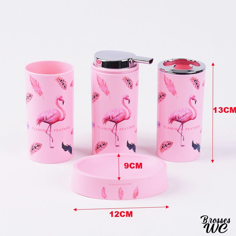 Brosse wc flamant rose exotique