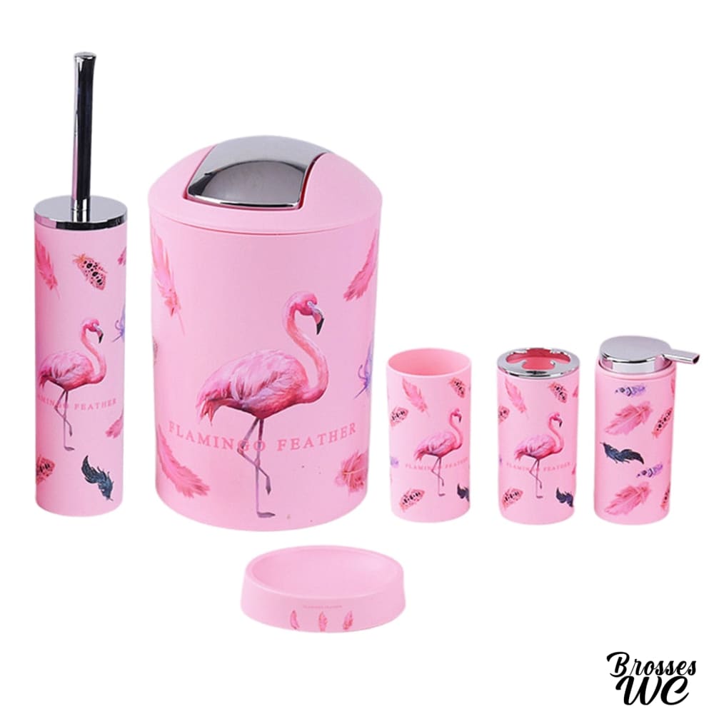 Brosse wc flamant rose exotique