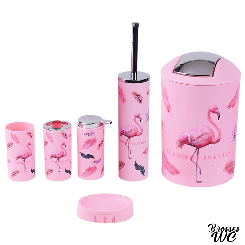 Brosse wc flamant rose exotique