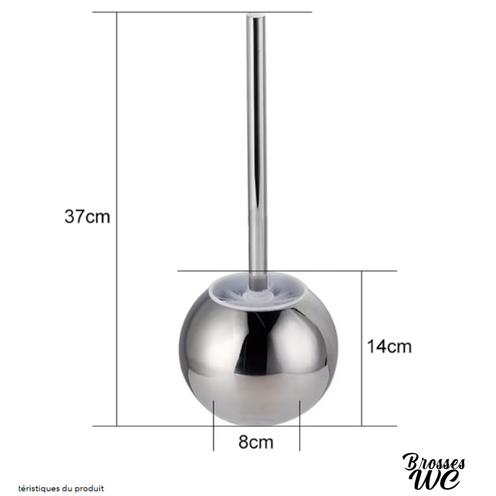 Brosse wc inox boule brillante
