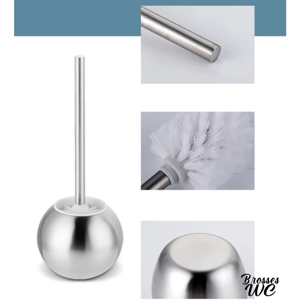 Brosse wc inox boule brillante
