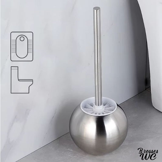 Brosse wc inox boule brillante