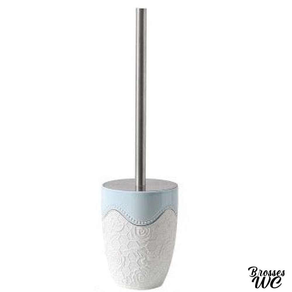 Brosse wc métal céramique rose délicat