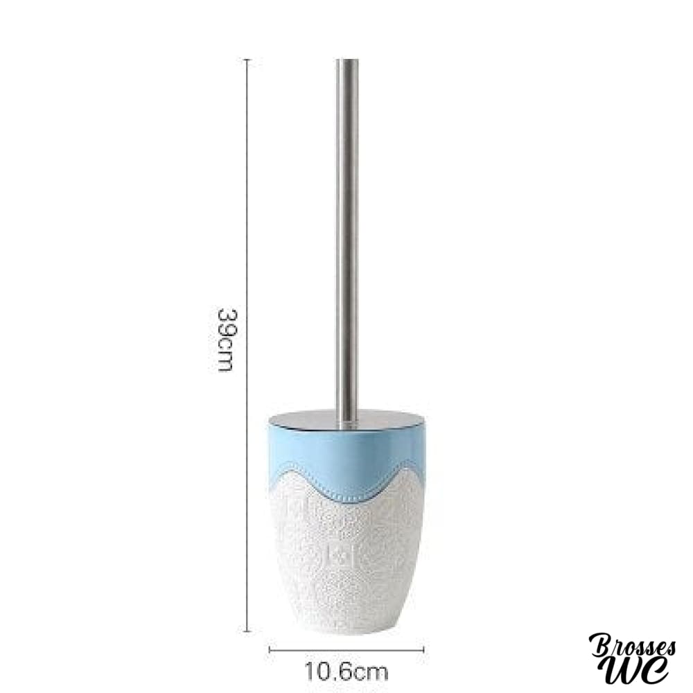 Brosse wc métal céramique rose délicat