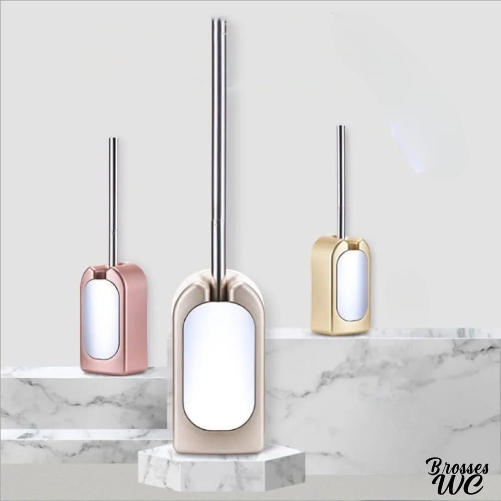 Brosse wc acier inoxydable rose délicat