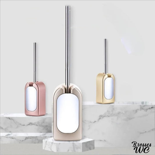 Brosse wc acier inoxydable rose délicat