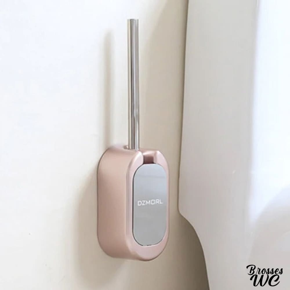 Brosse wc acier inoxydable rose délicat