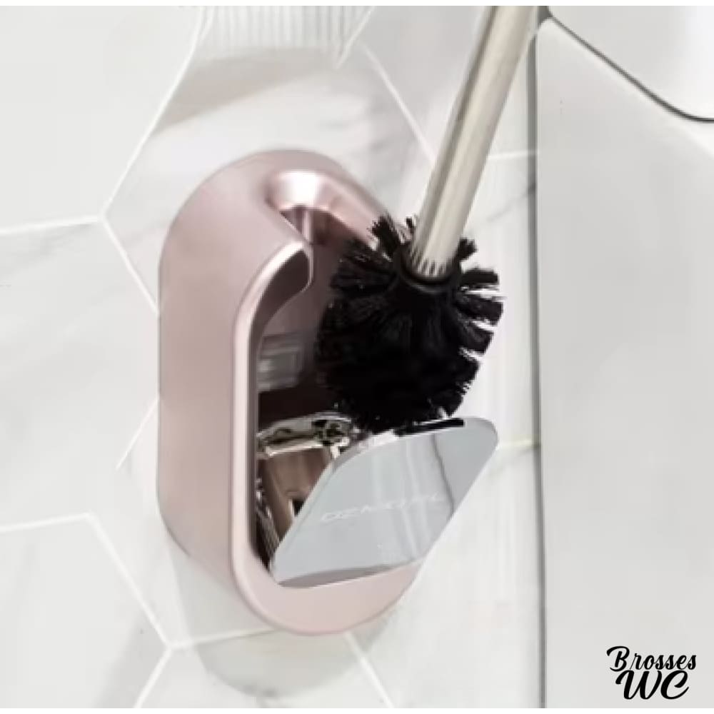Brosse wc acier inoxydable rose délicat